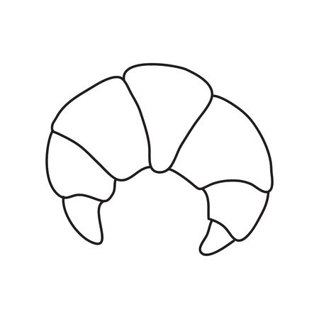 Vector stock illustration with single object: food, hand drawn, doodle style. Sample element isolated on white. Line contour, outline.のイラスト素材
