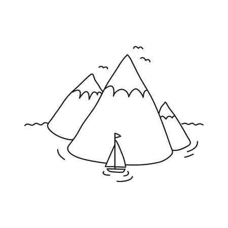Vector stock illustration with single object, hand drawn, doodle style. Sample element isolated on white. Line contour, outline.のイラスト素材