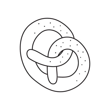 Vector stock illustration with single object: food, hand drawn, doodle style. Sample element isolated on white. Line contour, outline.のイラスト素材