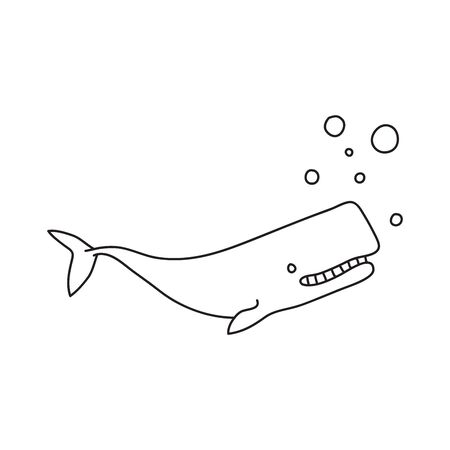 Vector stock illustration with single object: animal, hand drawn, doodle style. Sample element isolated on white. Line contour, outline.のイラスト素材