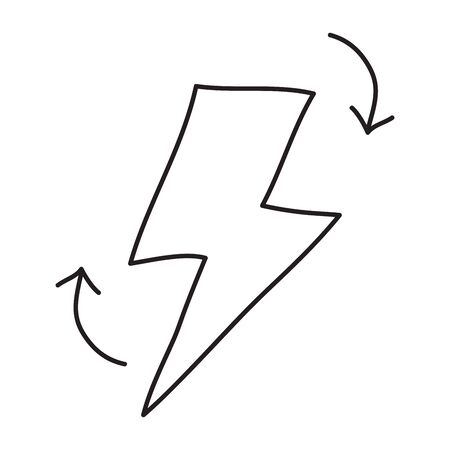 Vector stock illustration with single object, eco theme, hand drawn, doodle style. Sample element isolated on white. Line contour, outline.のイラスト素材