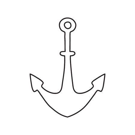Vector stock illustration with single object, hand drawn, doodle style. Sample element isolated on white. Line contour, outline.のイラスト素材