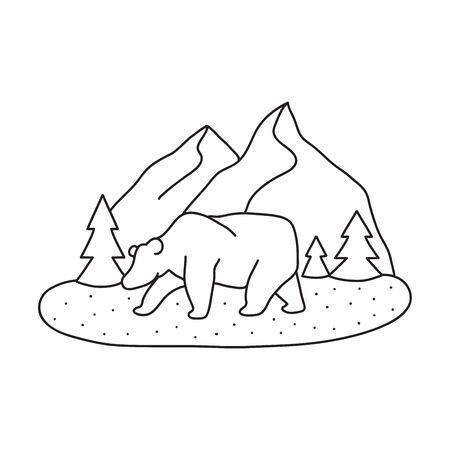 Vector stock illustration with single object: animal, hand drawn, doodle style. Sample element isolated on white. Line contour, outline.のイラスト素材