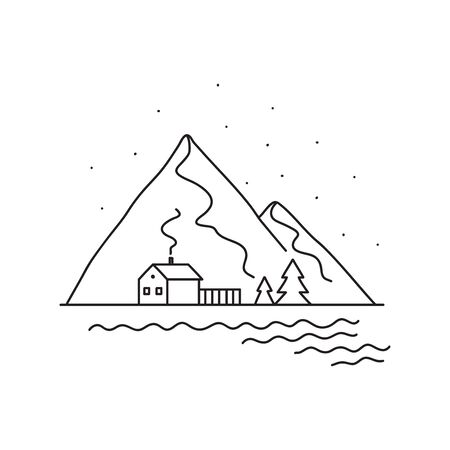 Vector stock illustration with single object, hand drawn, doodle style. Sample element isolated on white. Line contour, outline.のイラスト素材