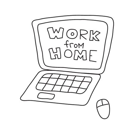 Vector stock illustration with single object, hand drawn, doodle style. Sample element isolated on white. Line contour, outline.のイラスト素材