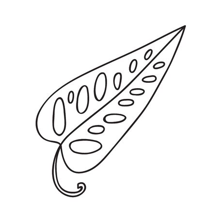 Vector stock illustration with single object: plant, hand drawn, doodle style. Sample element isolated on white. Line contour, outline.のイラスト素材