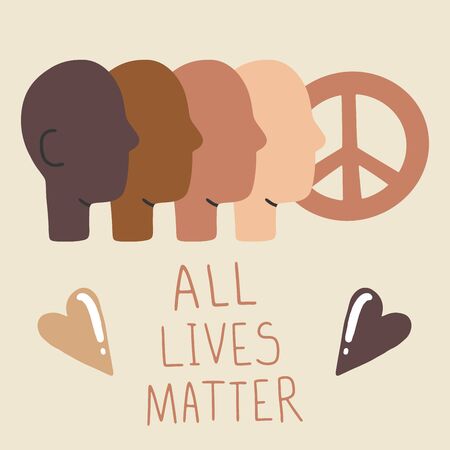 Black Lives Matter. Human hand. Fist raised up. Protest Banner about Human Right. Flat cartoon vector illustration, hand drawn style.のイラスト素材