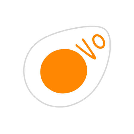Ovo vegetarian sign. Healthly food concept icon. Simple element isolated on white background. Flat cartoon vector illustrationのイラスト素材