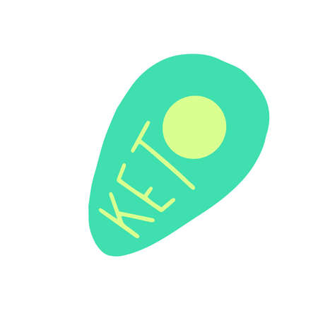 Keto sign, avocado. Healthly food concept icon. Simple element isolated on white background. Flat cartoon vector illustrationのイラスト素材