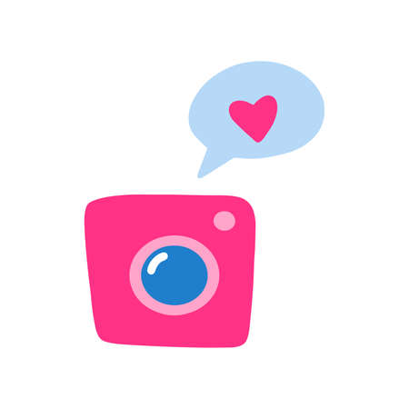 Photo-cynical sign. Good content for Social network, insta suitable. Simple element isolated on white background. Flat cartoon vector illustration, hand drawn style.のイラスト素材