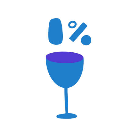Non-alcoholic sign, alcohol free. Healthly food concept icon. Simple element isolated on white background. Flat cartoon vector illustration, hand drawn style.のイラスト素材