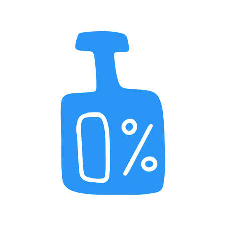 Non-alcoholic sign, alcohol free. Healthly food concept icon. Simple element isolated on white background. Flat cartoon vector illustrationのイラスト素材