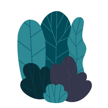 Picture of nature with bush and trees, cartoon style. Trendy modern vector illustration, hand drawn, flat design. All elements are isolatedのイラスト素材