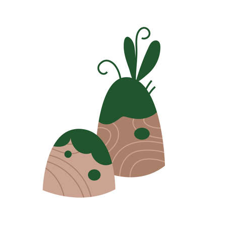 Picture of nature with mound, cartoon style. Trendy modern vector illustration, hand drawn, flat design. All elements are isolated.のイラスト素材