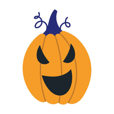 Cute Halloween Pumpkin, cartoon style. Trendy modern vector illustration isolated on white background, hand drawn, flat design.のイラスト素材
