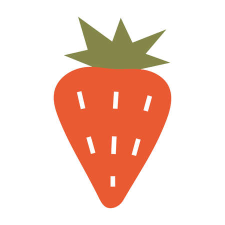 Strawberry, cartoon style. Trendy modern vector illustration isolated on white background, hand drawn, flat design.のイラスト素材