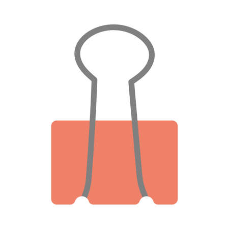 Stationery paper binder clip, cartoon style. Trendy modern vector illustration isolated on white background, hand drawn, flat design.のイラスト素材