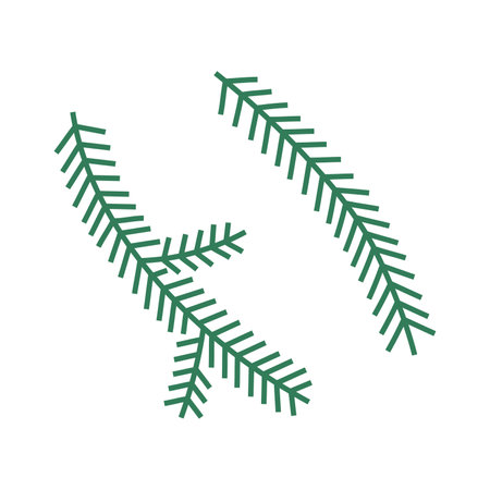 Christmas pine branch, cartoon style. Trendy modern vector illustration isolated on white background, hand drawn, flat design.のイラスト素材