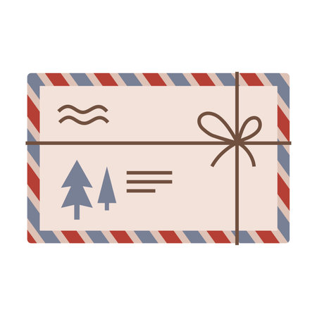 Christmas surprise letter, child postcard, cartoon style. Trendy modern vector illustration isolated on white background, hand drawn, flat design.のイラスト素材