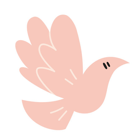 Dove of peace, cartoon style. flying cute pigeon. Trendy modern vector illustration isolated on white background, hand drawn, flat design.のイラスト素材