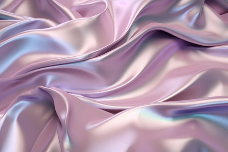 Holographic abstract background, pink and silver, in the style of flowing fabrics, light purple, hyper-realistic oil, unicorncore, soft sculptures, rococo. Generative AI.の素材