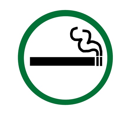 Symbol of Smoking Zone greenの写真素材