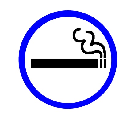Symbol of Smoking Zone blueの写真素材