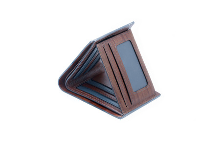 The brown wallet on white background.