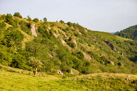 Dovedale-A beautiful landscape on a sunny day in a natural nature reserve in England