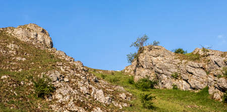Dovedale-A beautiful landscape on a sunny day in a natural nature reserve in England