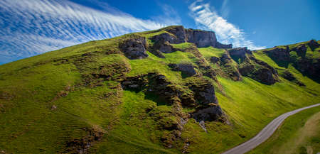 Mam Tor Peak District in England. Beautiful mountain views.