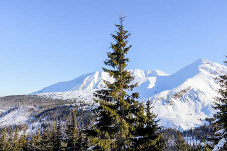 Beautiful winter view of the Polish mountains