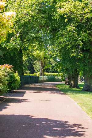 A beautiful spring landscaper in an English park in Wolverhamptonの写真素材