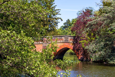 View of an English park in Birmingham. Spring in England.
