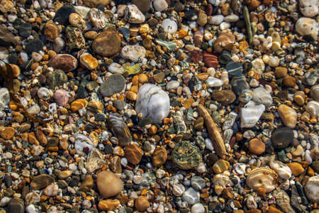 New Polzeath Cornwall - colorful stones on the beachの写真素材