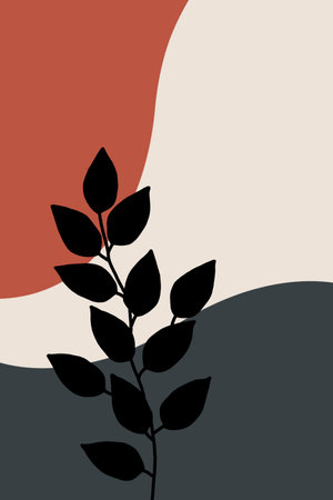 Printable minimalist botanical illustration. Home decor, wall art. Boho.の写真素材