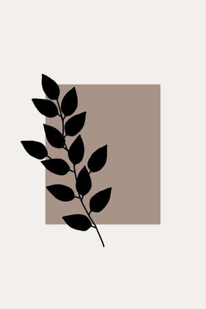 Printable minimalist botanical illustration. Home decor, wall art. Boho.の写真素材