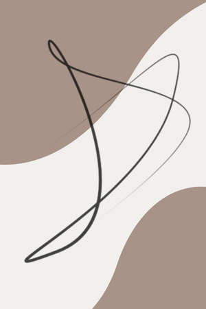 Printable minimalist botanical illustration. Home decor, wall art. Boho.の写真素材