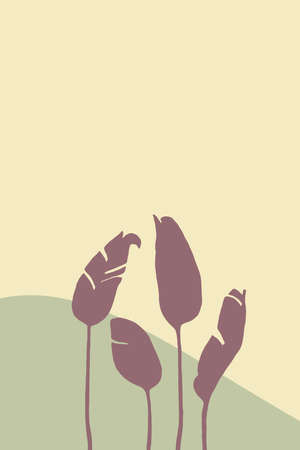 Printable minimalist botanical illustration. Home decor, wall art. Boho.の写真素材