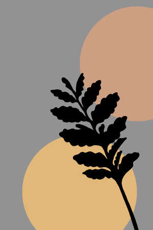 Printable minimalist botanical illustration. Home decor, wall art. Boho.の写真素材