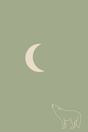 Minimalistic illustration for printing. Wall posters, interior design. Botanical illustration.の写真素材