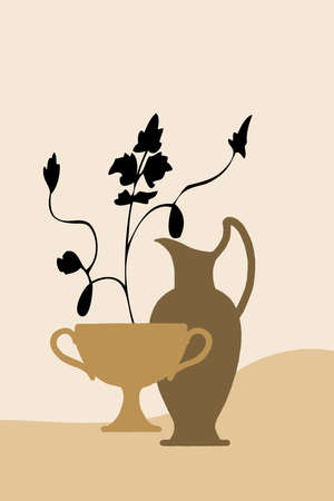 Printable minimalist illustration. Wall paintings. Home decor.の写真素材