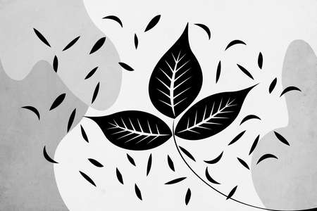 Printable trendy botanical card. Use for cover, wallpaper, wall art.