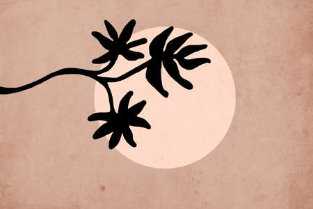 Printable trendy botanical card. Use for cover, wallpaper, wall art.