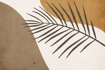 Printable trendy botanical card. Use for cover, wallpaper, wall art.の写真素材