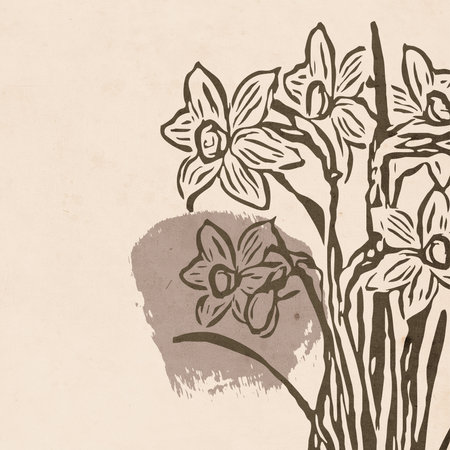 Printable trendy botanical card. Use for cover, wallpaper, wall art.の写真素材