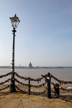 Liverpool, UK. March 21, 2022. Beautiful landscape on the River Mersey