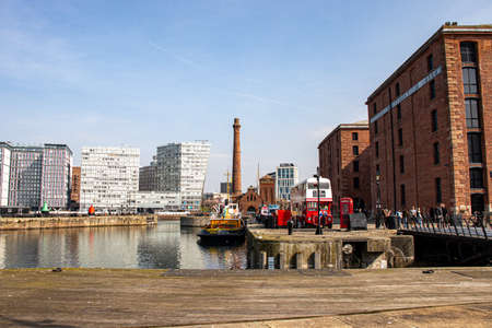 Liverpool, UK. March 21, 2022. Architecture of the city. Beautiful landscape on the River Merseyのeditorial素材