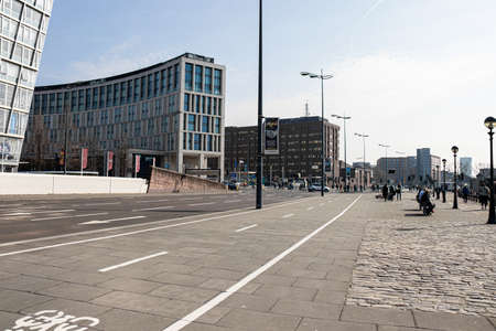 Liverpool, UK. March 21, 2022. Architecture of the city. Beautiful landscape on the River Mersey