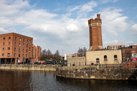 Liverpool, UK. March 21, 2022. Architecture of the city. Beautiful landscape on the River Merseyのeditorial素材